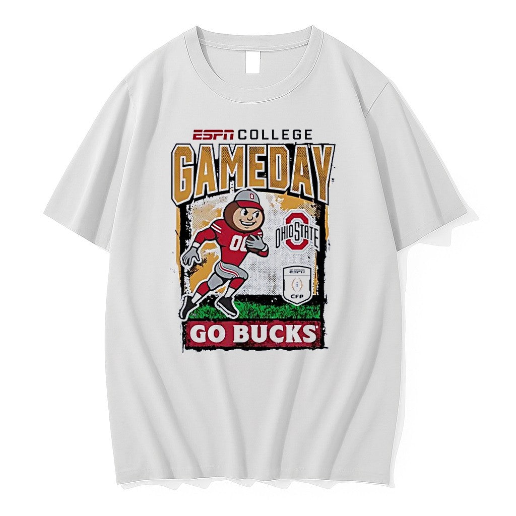 Original Espn College Gameday Ohio State Brutus Buckeye Football White Tshirts