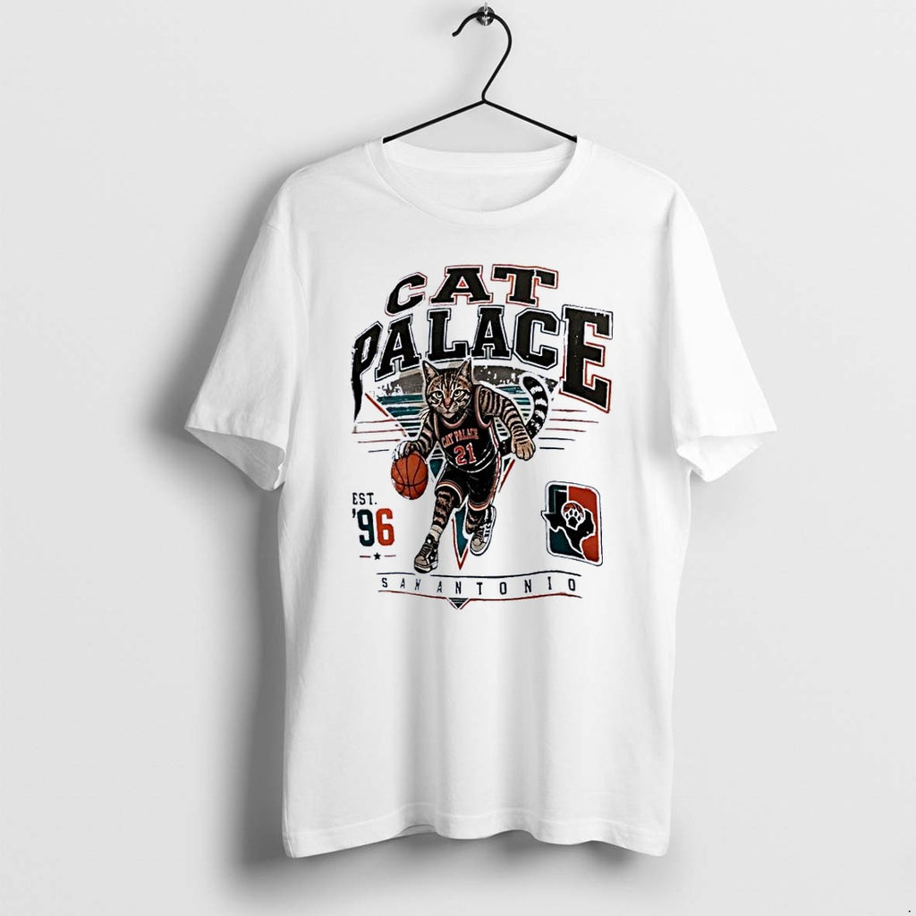 Original Est 96 Cat Palace San Antonio Basketball Player White Tshirts Jpg