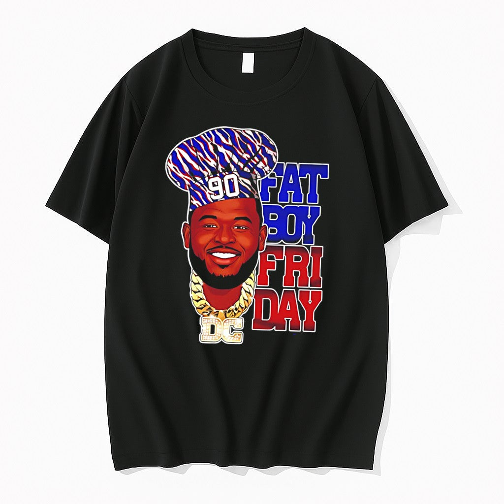 Original Fatboy Friday Buffalo Hockey Man Wearing Chefs Hat Graphic Tee Tshirts