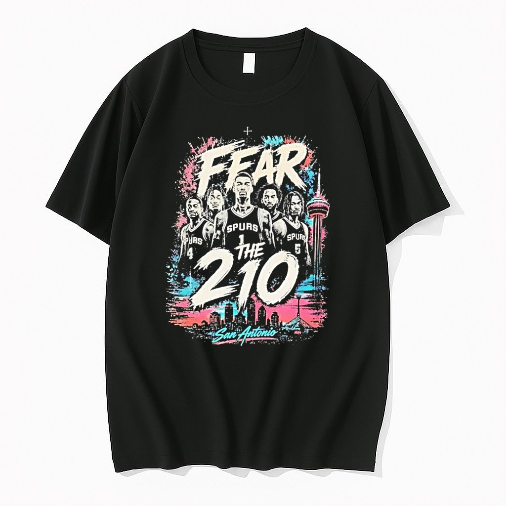 Original Fear The 210 San Antonio Spurs Basketball Black Tshirts Jpg