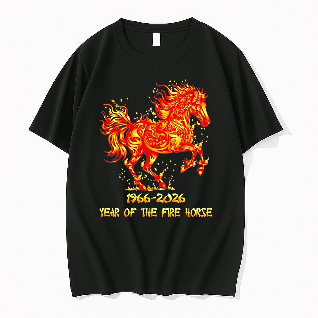 Original Fire Horse Zodiac Symbol Animal 1966 2026 Year Of The Fire Horse Tshirts