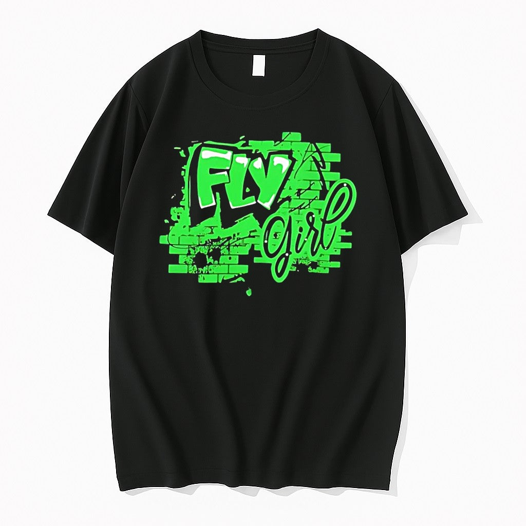Original Fly Girl Graffiti Street Art Black Tshirts Jpg