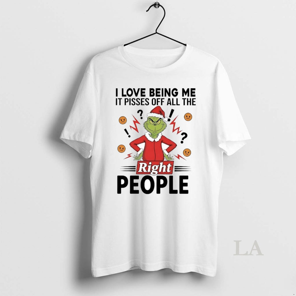 Original Grinch I Love Being Me It Pisses Off All The Right People Christmas T-Shirts, Hoodie, Sweatshirt | PrintMintTees.com