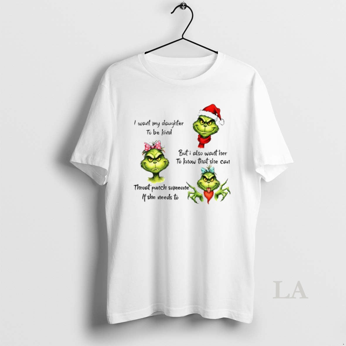 Original Grinch Santa I Want My Daughter To Be Kind But I Also Want Her T-Shirts, Hoodie, Sweatshirt | PrintMintTees.com