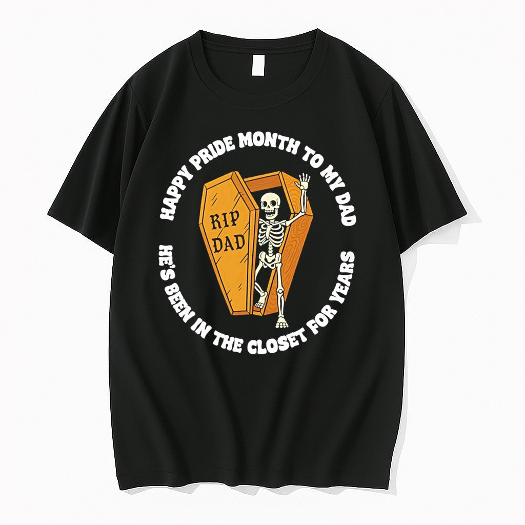 Original Happy Pride Month To Dad Hes Been In The Closet For Years Tee Tshirts