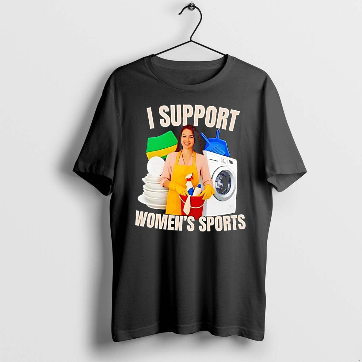 Original Housework Pro Humor I Support Womens Sports Cleaning Black Tshirts Jpg