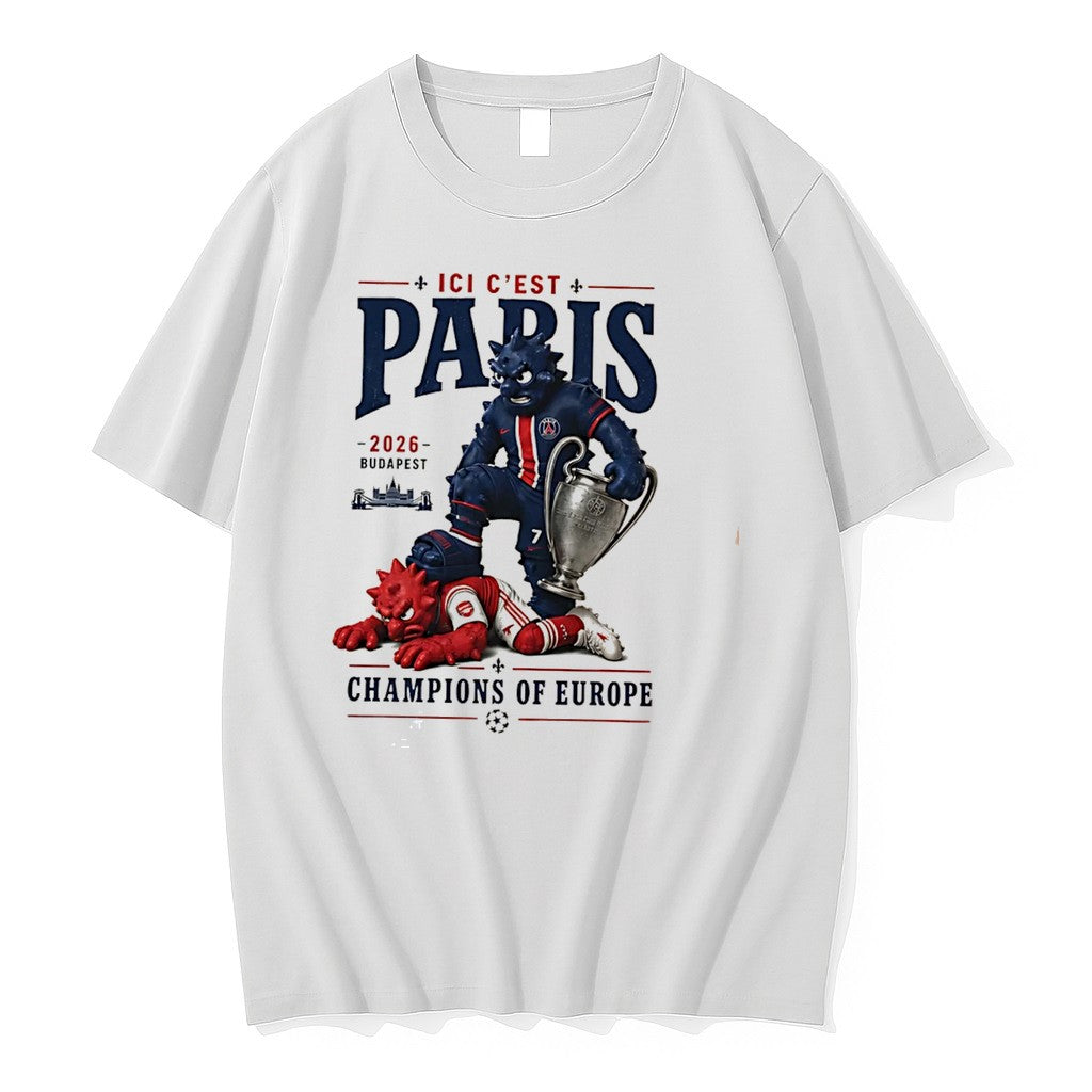 Original Ici Cest Paris 2026 Budapest Champions Of Europe Mascot Tee Tshirts