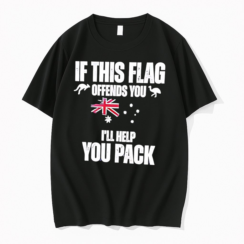 Original If This Flag Offends You Ill Help You Pack Black Tshirts Jpg