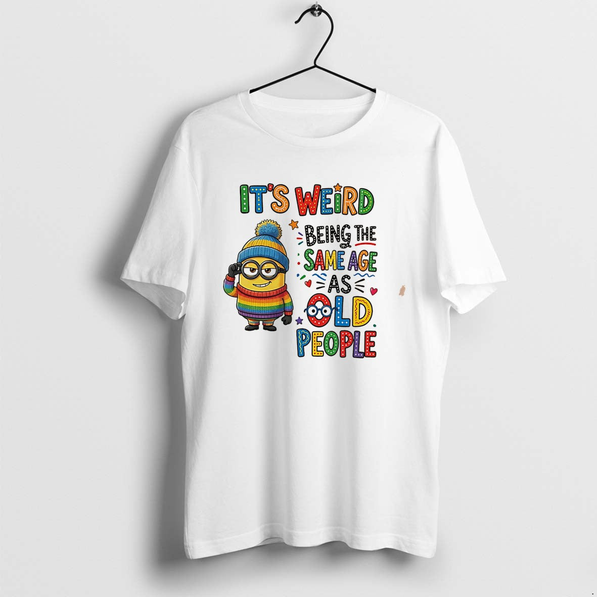 Original Its Weird Being The Same Age As Old People Minion Tee Tshirts Jpg