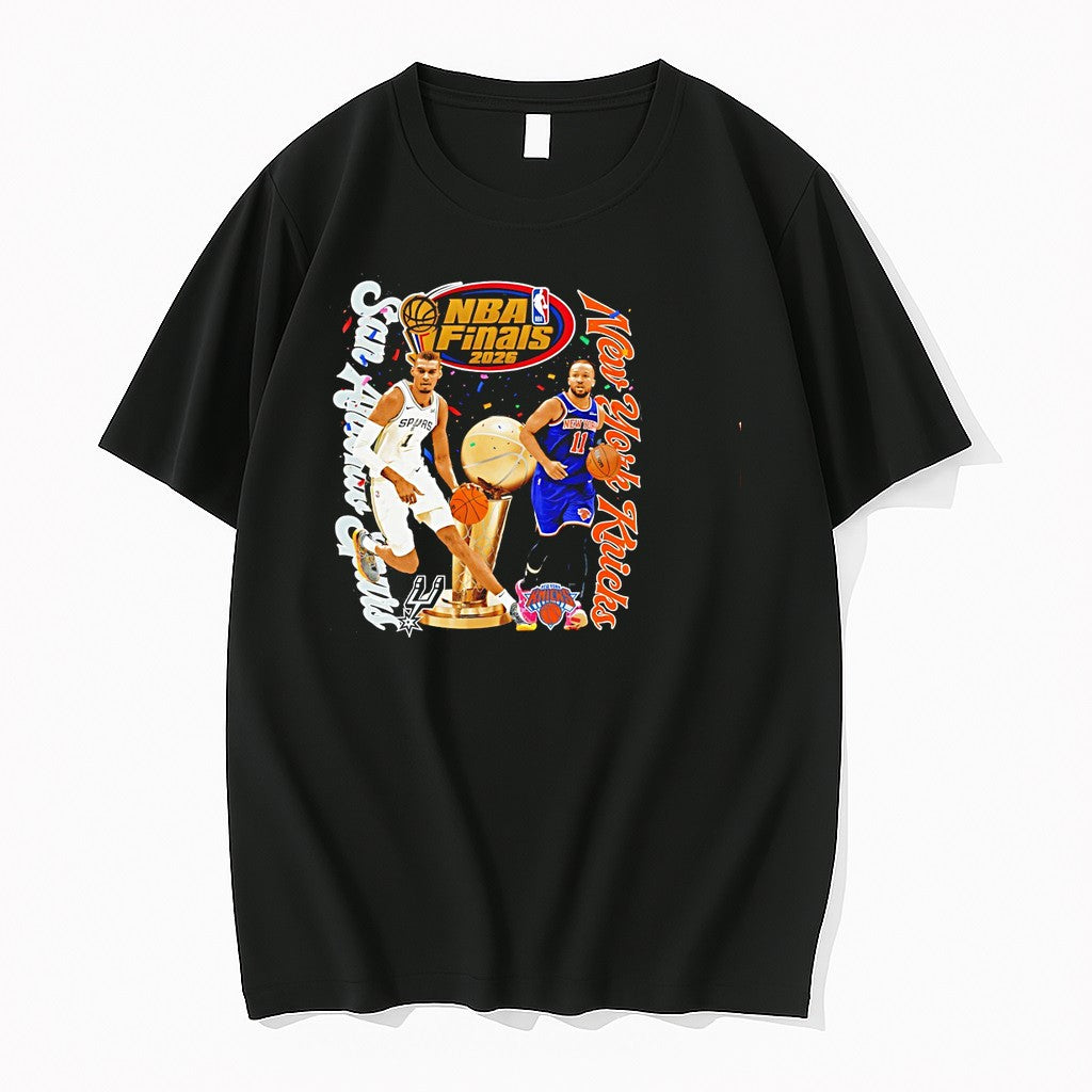 Original Jalen Brunson Knicks Vs Victor Wembanyama Spurs Basketball Nba Finals 2026 Trophy Tshirts