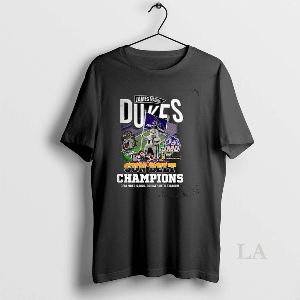 Original James Madison Dukes Beat Troy Trojans Sun Belt Champions 2025 Mascot T-Shirts, Hoodie, Sweatshirt