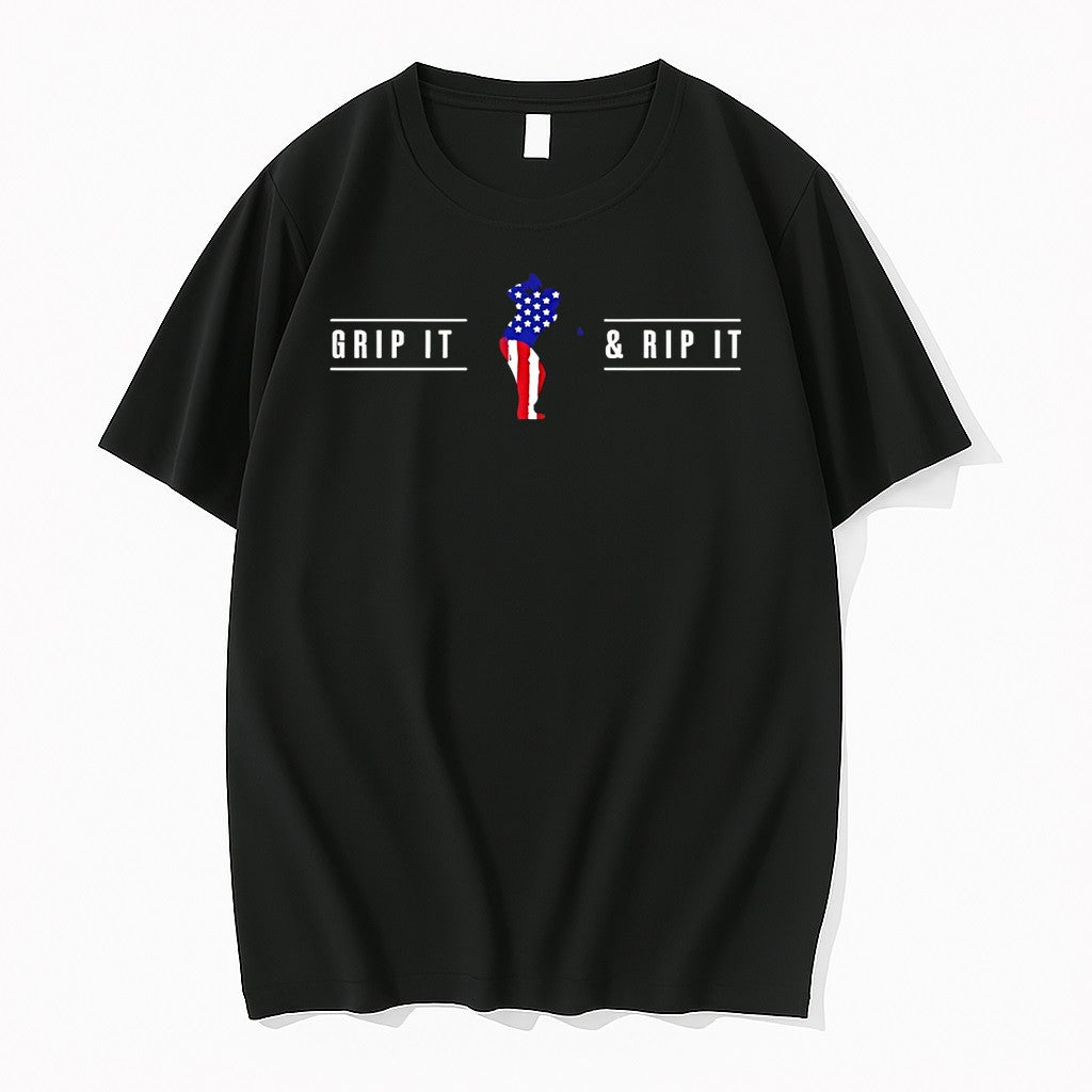 Original John Daly Cartoon Grip It And Rip It Golf Work From Home Flag Tshirts