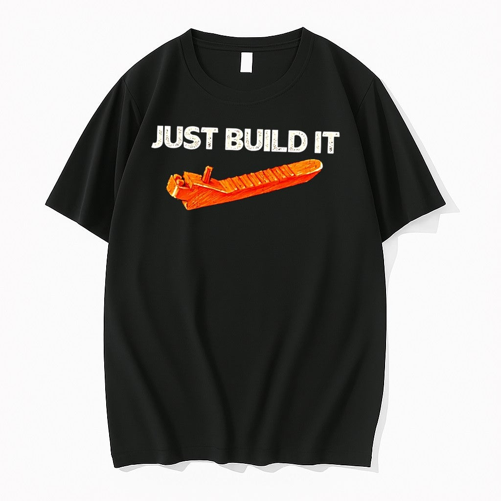 Original Just Build It Lego Black Tshirts Jpg