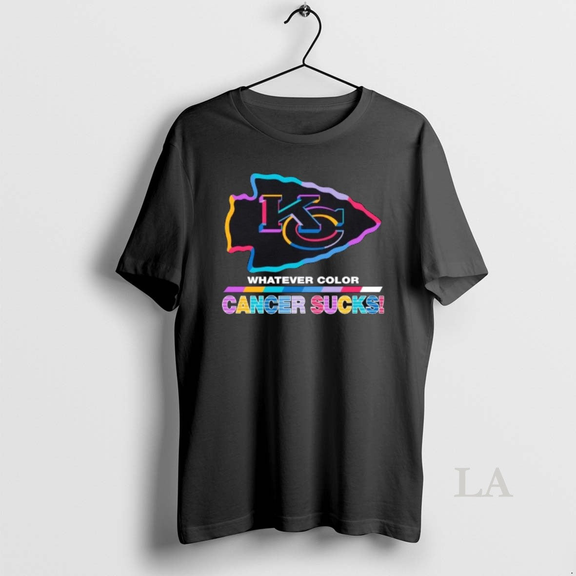 Original Kansas City Chiefs Football Whatever Color Cancer Sucks Logo Colors T-Shirts, Hoodie, Sweatshirt | PrintMintTees.com
