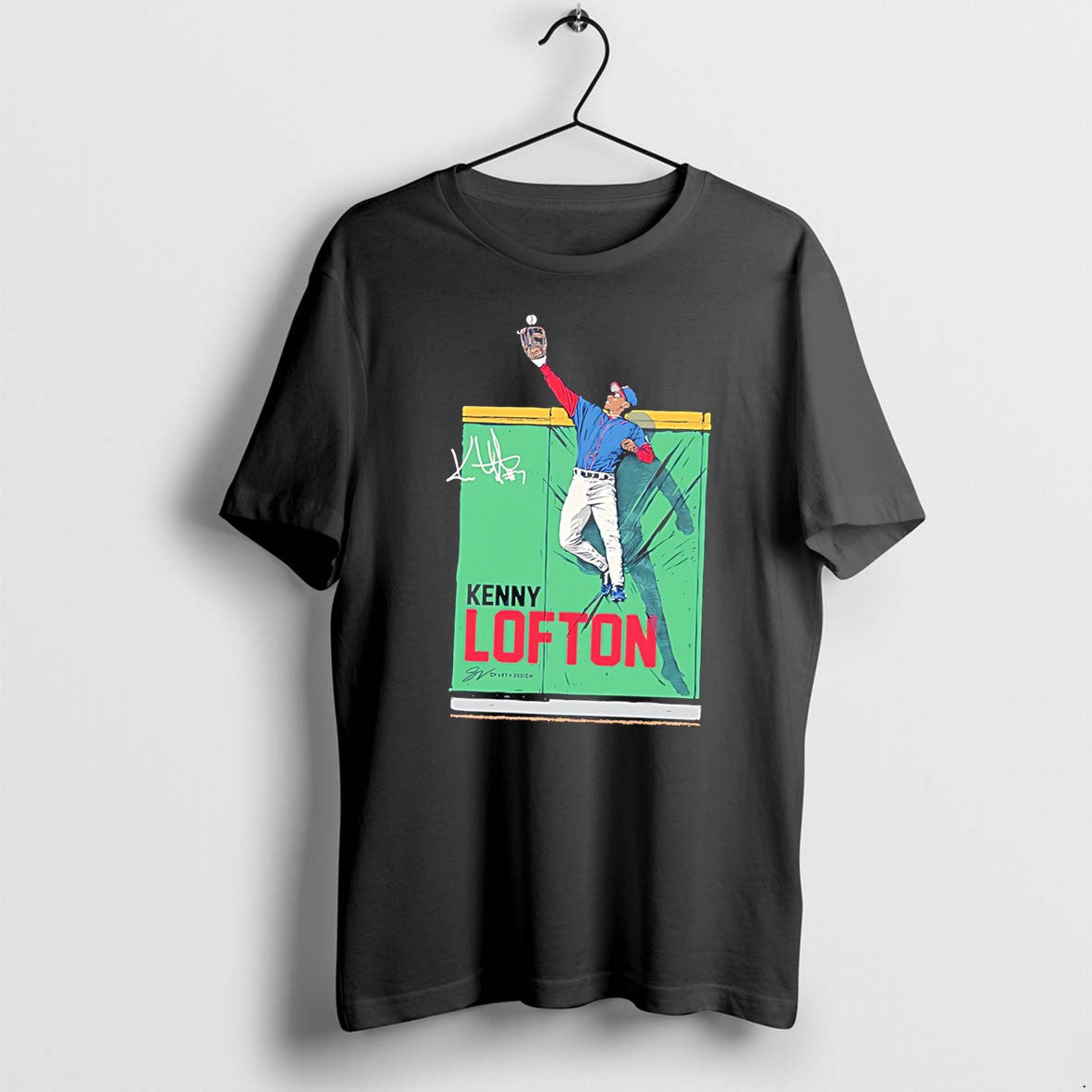 Original Kenny Lofton The Catch Illustration Tee Tshirts Jpg