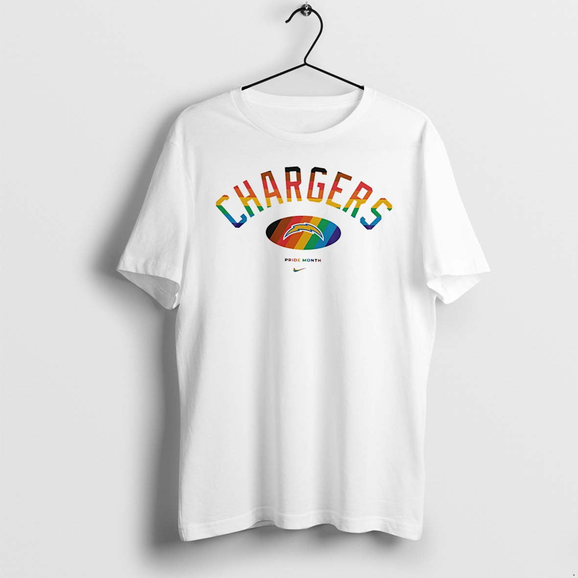 Original Los Angeles Chargers Pride Month Rainbow Logo Tee Tshirts Jpg