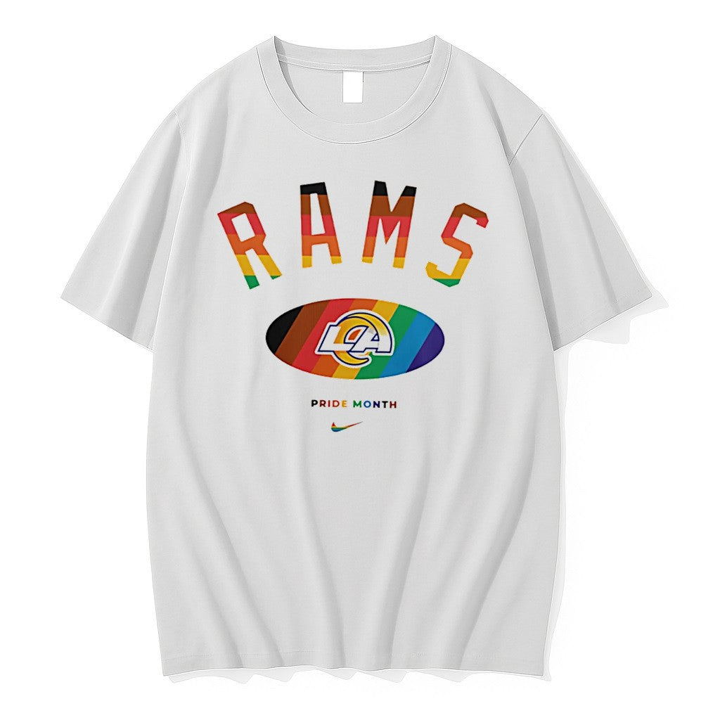 Original Los Angeles Rams Pride Month Rainbow Logo Tee Tshirts Jpg