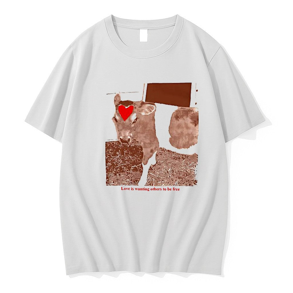 Original Love Is Wanting Others To Be Free Dairy Cow Heart Tshirts Jpg