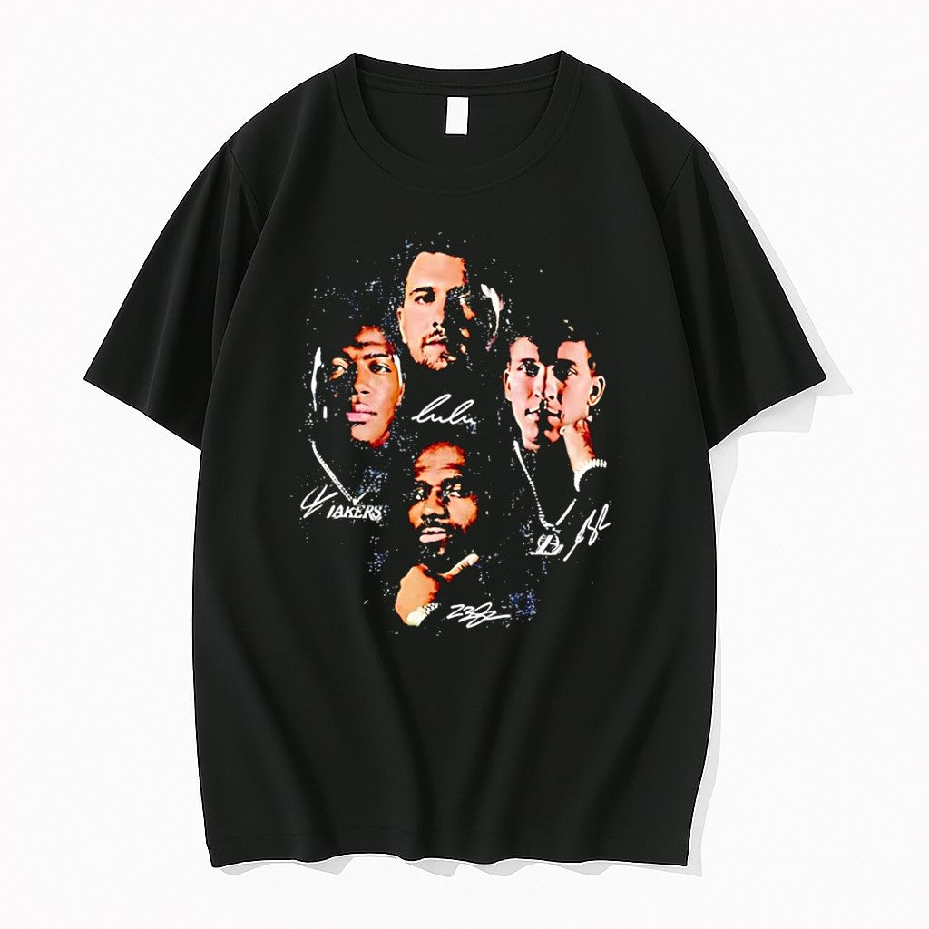Original Lulu Lakers 23 Collage Portrait Black Tshirts Jpg