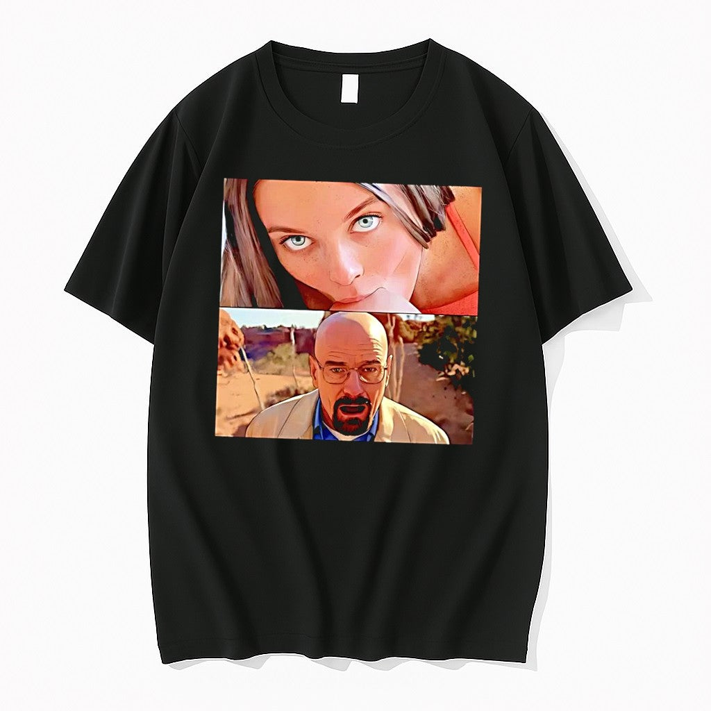 Original Margot Robbie Walter White Staring And Shocked Black Tshirts Jpg