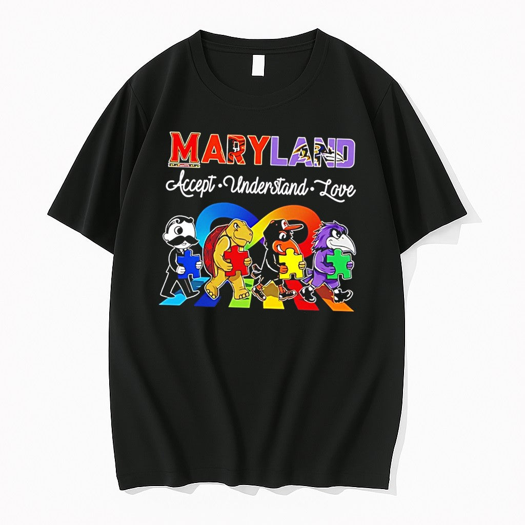 Original Maryland Sports Pride Accept Understand Love Mascot Tee Tshirts Jpg