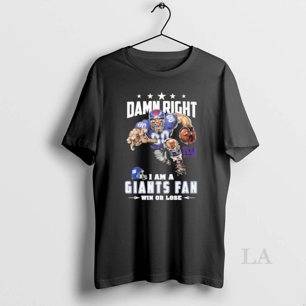 Original Mascot Damn Right I Am A Giants Fan Win Or Lose T-Shirts, Hoodie, Sweatshirt | PrintMintTees.com