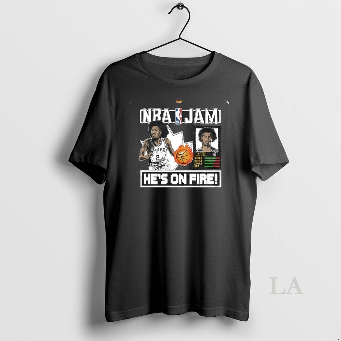 Original Nba Jam San Antonio Spurs Dylan Harper Hes On Fire Circle T-Shirts, Hoodie, Sweatshirt | PrintMintTees.com