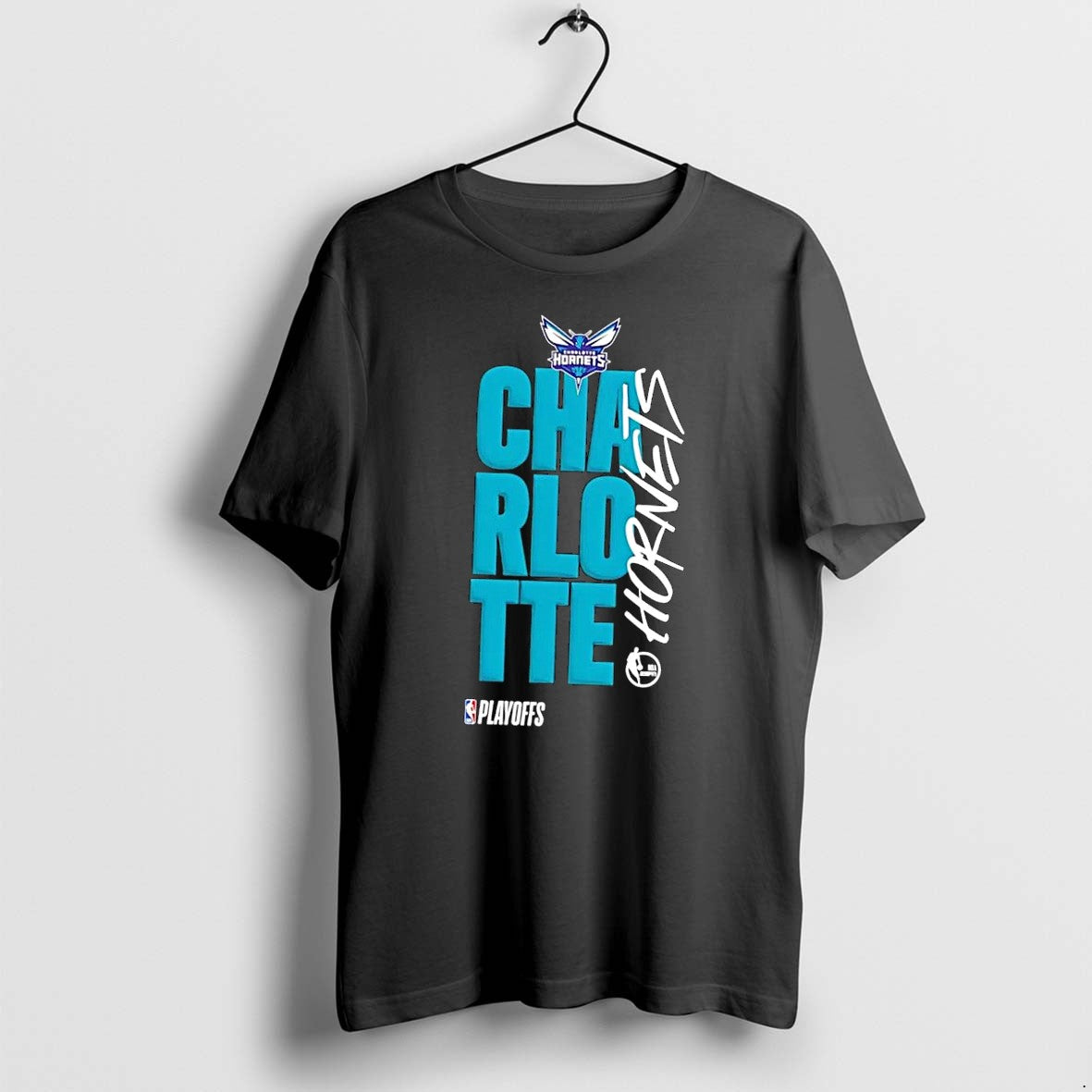 Original Nba Playoffs Charlotte Hornets Logo Black Tshirts Jpg