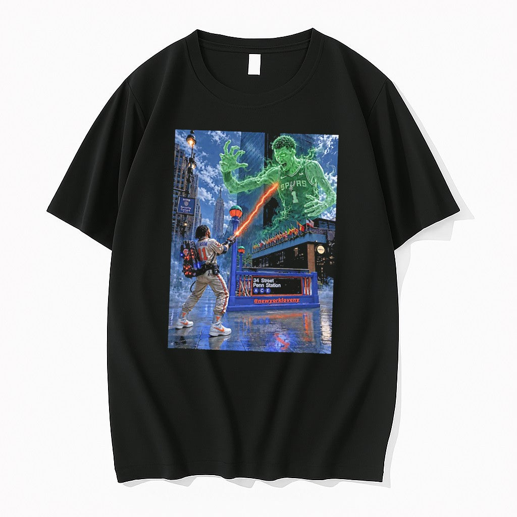 Original Ny Knicks Vs San Antonio Spurs Victor Wembanyama Light Saber Attacking Tee Tshirts