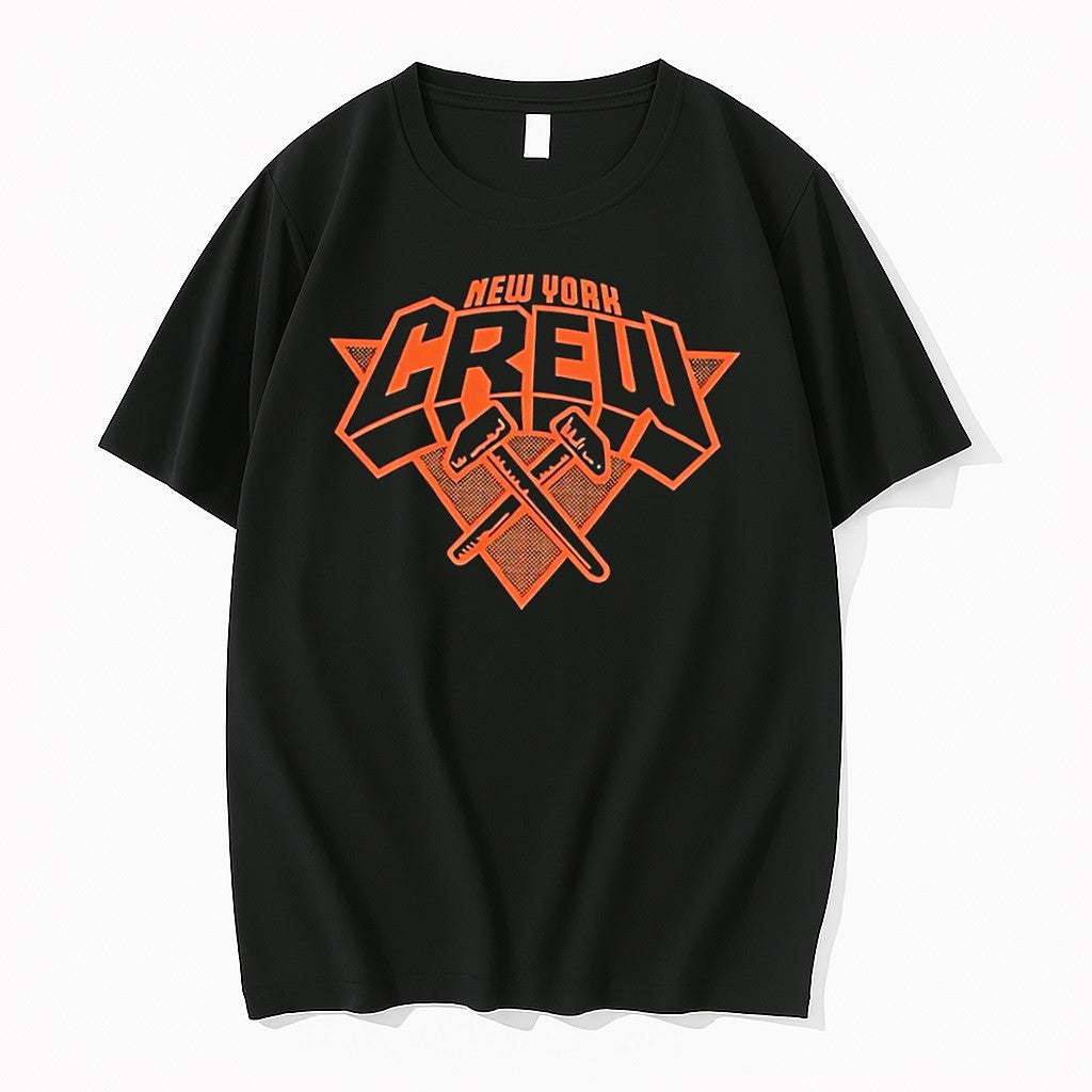 Original New York Crew Crossed Hammers Graphic Black Tshirts Jpg