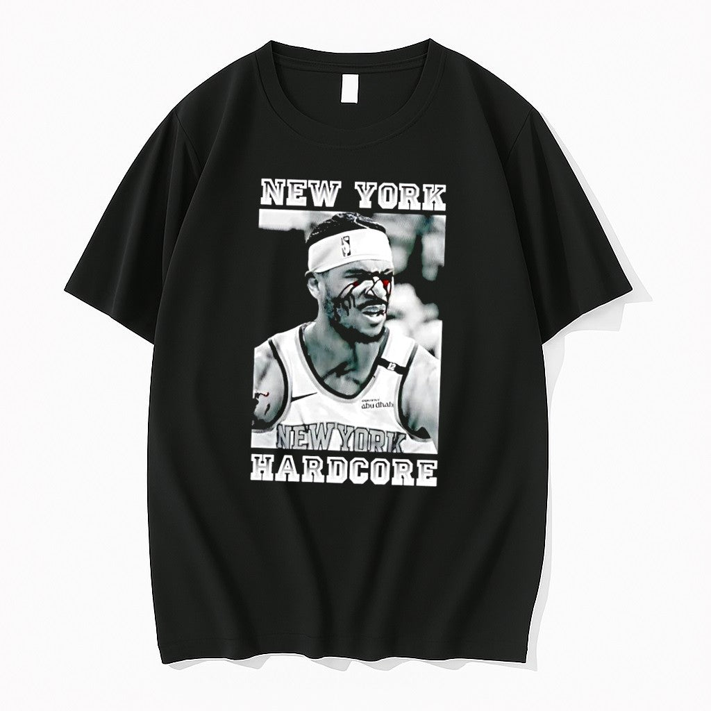 Original New York Hardcore Josh Hart Bleeding Nba Face Black Tshirts Jpg