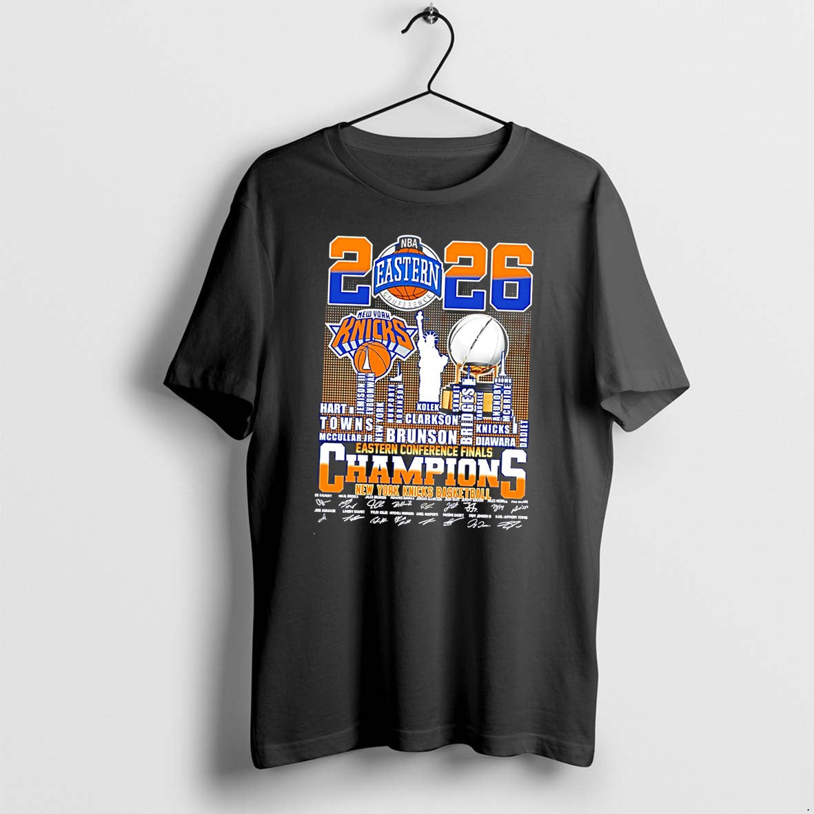 Original New York Knicks 2026 Nba Eastern Conference Champions Skyline Tee Tshirts