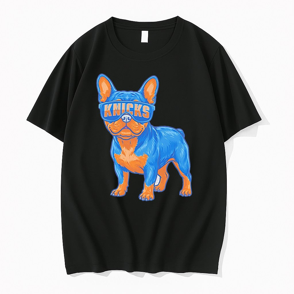 Original New York Knicks French Bulldog Cartoon Tee Tshirts Jpg