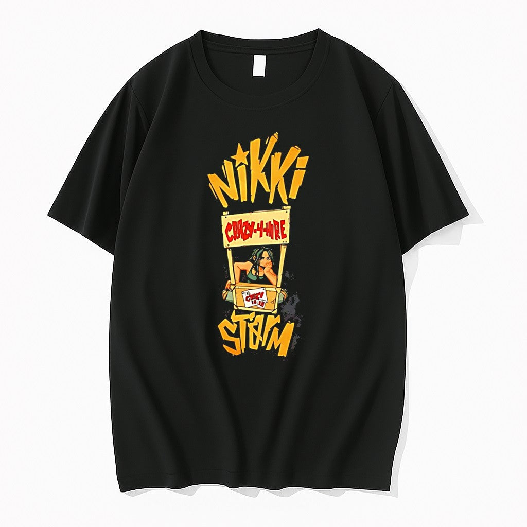 Original Nikki Storm Crazy 4 Hire Illustration Tee Tshirts Jpg