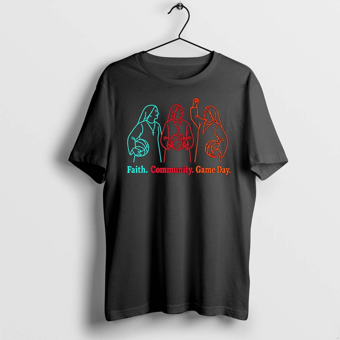 Original Nun Faith Community Game Day San Antonio Spurs Basketball Nba 2026 Tshirts