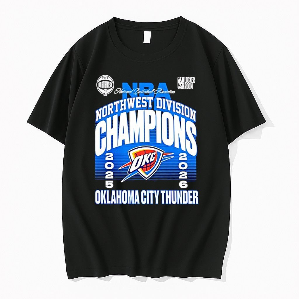 Original Oklahoma City Thunder 2026 Northwest Division Champions Locker Room Tshirts