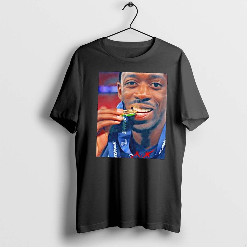 Original Ousmane Dembele Biting Uefa Champions League Tshirts Jpg