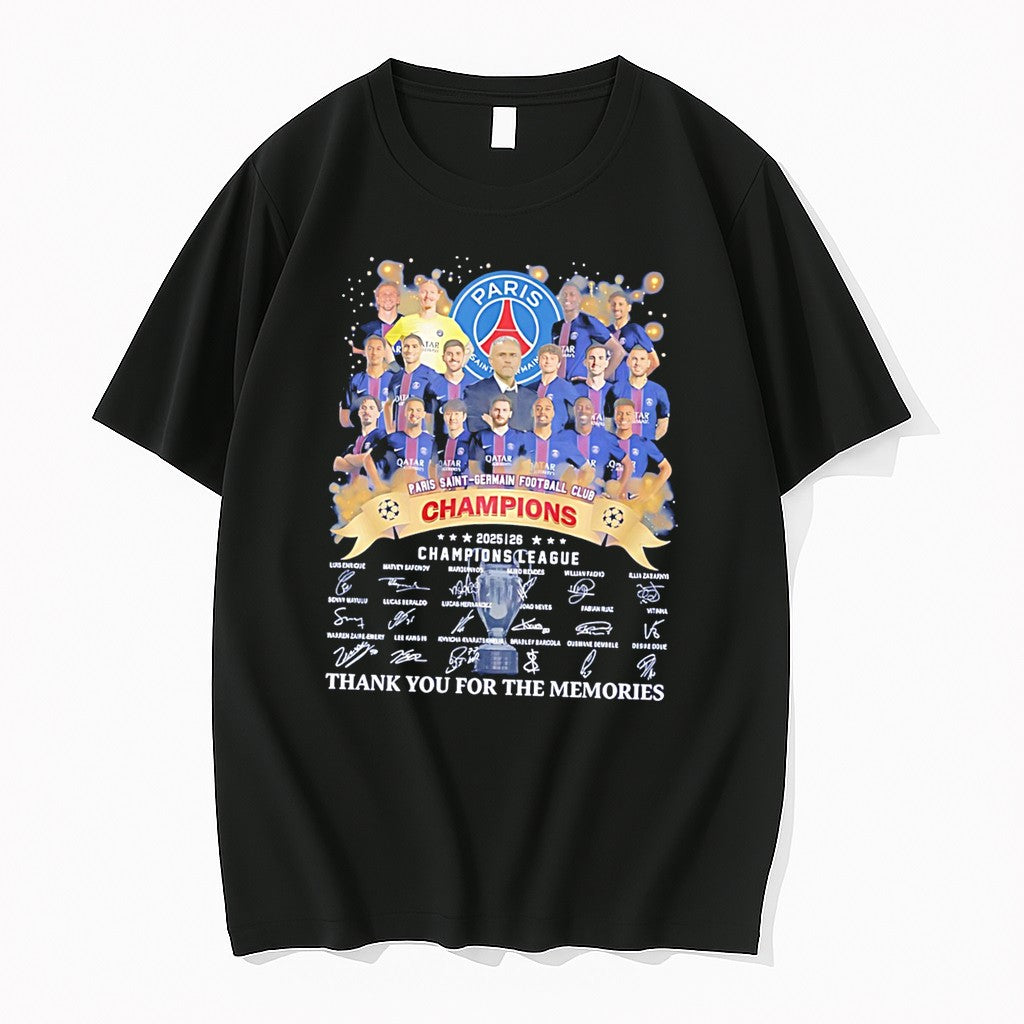 Original Paris Saint Germain 2025 2026 Uefa Champions League Signatures Tee Tshirts