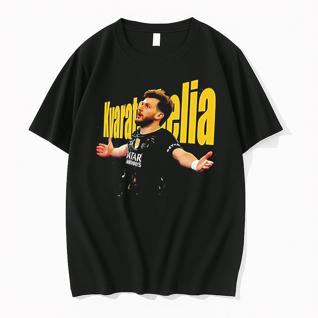 Original Paris Saint Germain Khvicha Kvaratskhelia Portrait Tee Tshirts Jpg