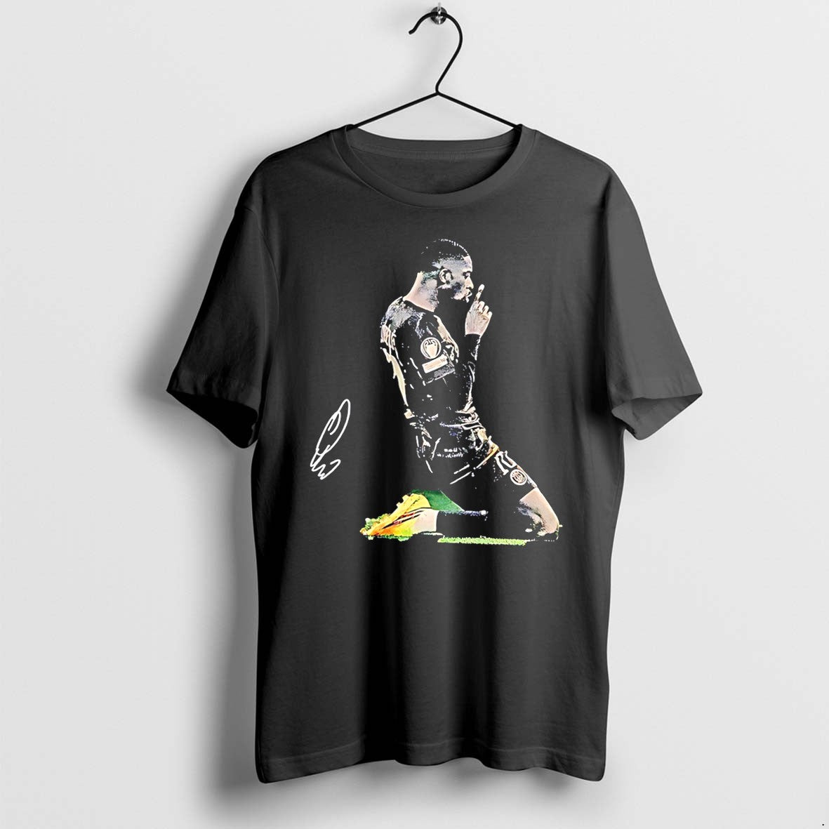 Original Paris Saint Germain Ousmane Dembele Celebrating On One Knee Illustration Tee Tshirts