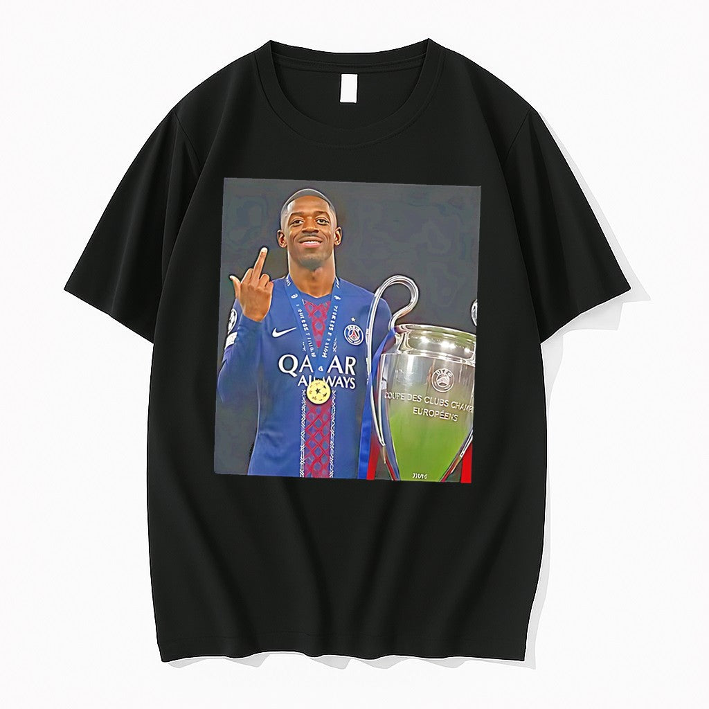 Original Paris Saint Germain Ousmane Dembele Middle Finger Trophy Tee Tshirts