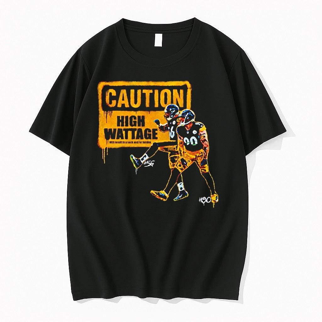 Original Pittsburgh Steelers Caution High Wattage Will Result In A Sack And Of Fumble Tshirts