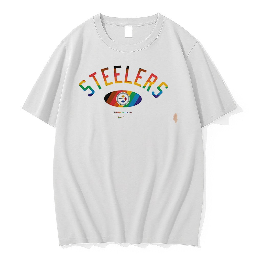 Original Pittsburgh Steelers Pride Month Rainbow Logo Tee Tshirts Jpg