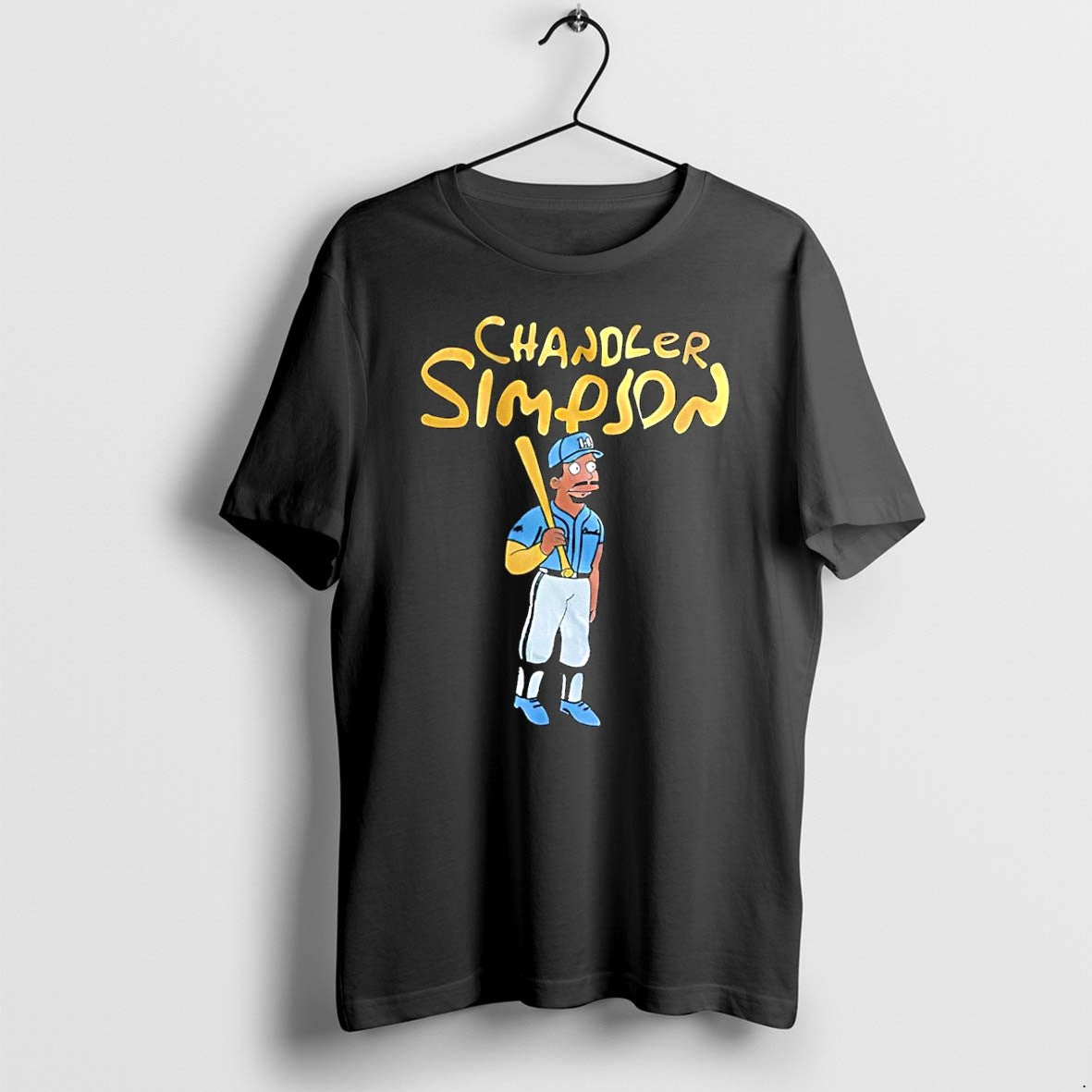 Original Players Chandler Simpson Baseball Portrait Gold Text Blue Black Tshirts