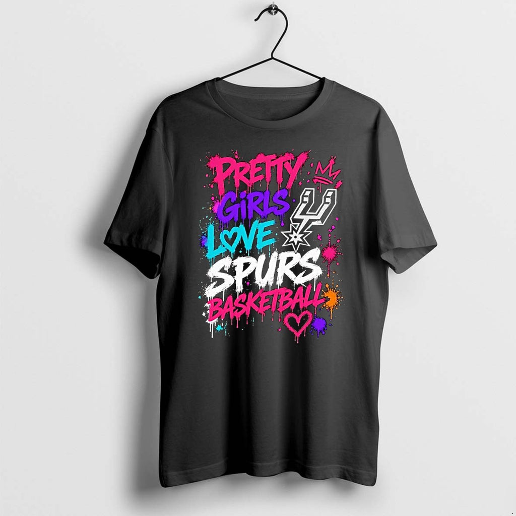 Original Pretty Girls Love Spurs Basketball San Antonio Spurs Black Tshirts Jpg