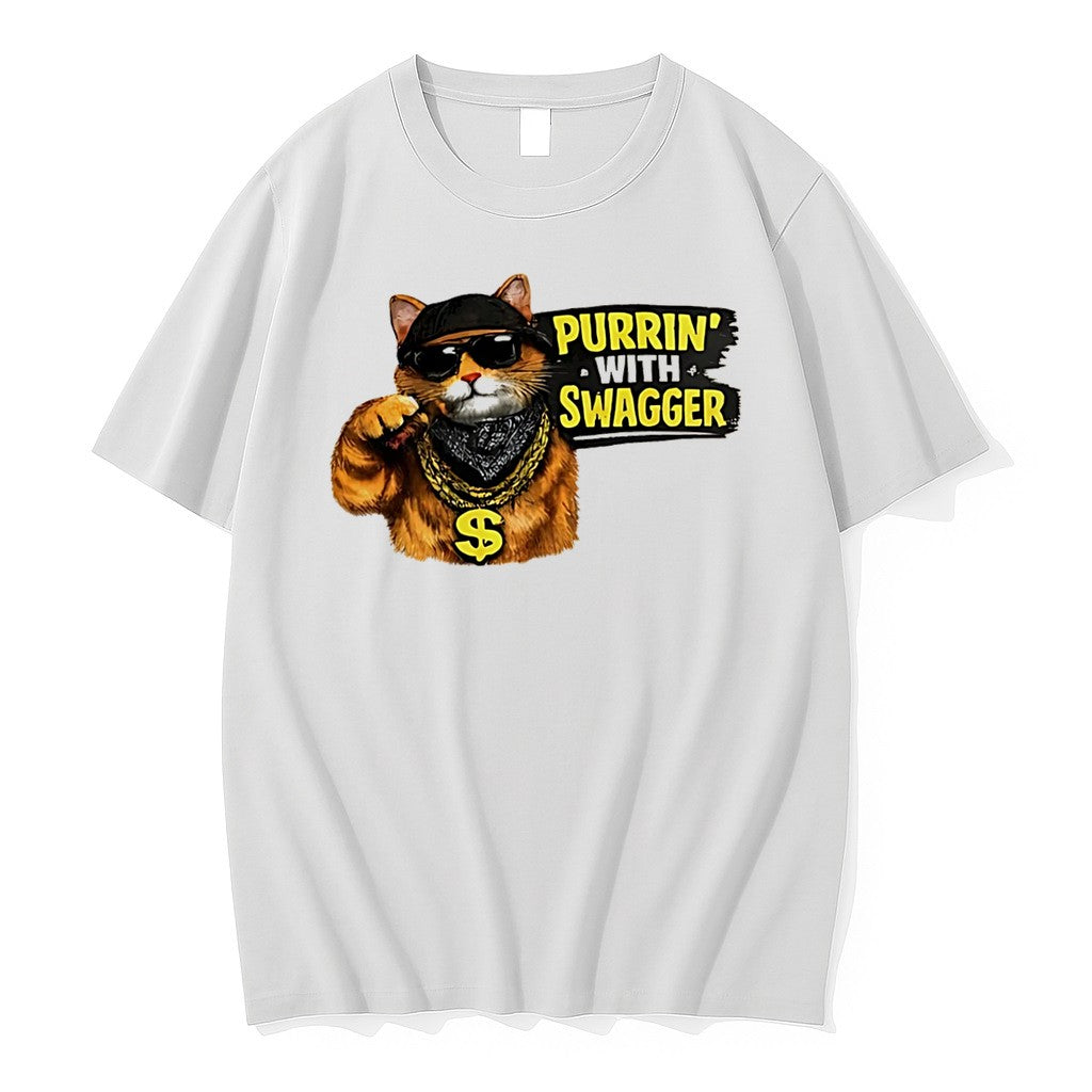 Original Purrin With Swagger Cat Gangter Tee Tshirts Jpg