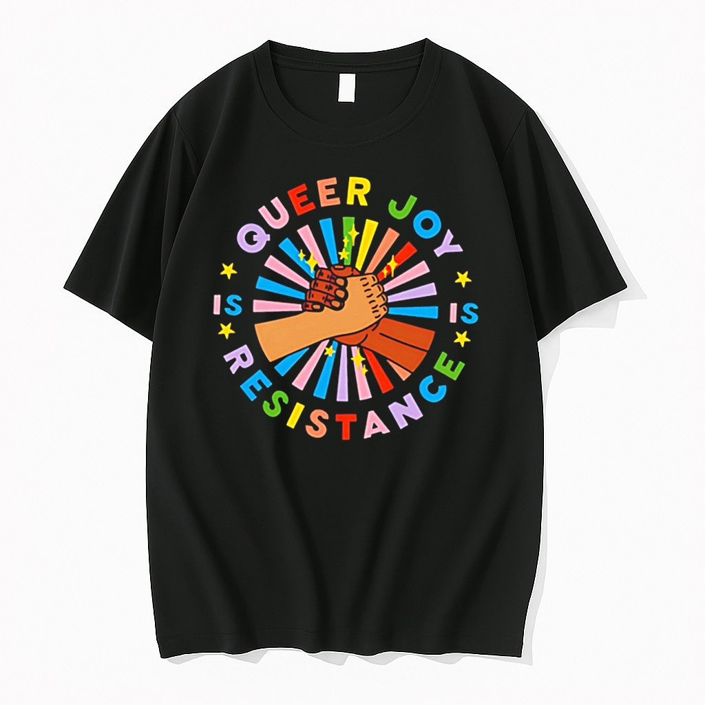 Original Queer Joy Is Resistance Pride Tee Tshirts Jpg