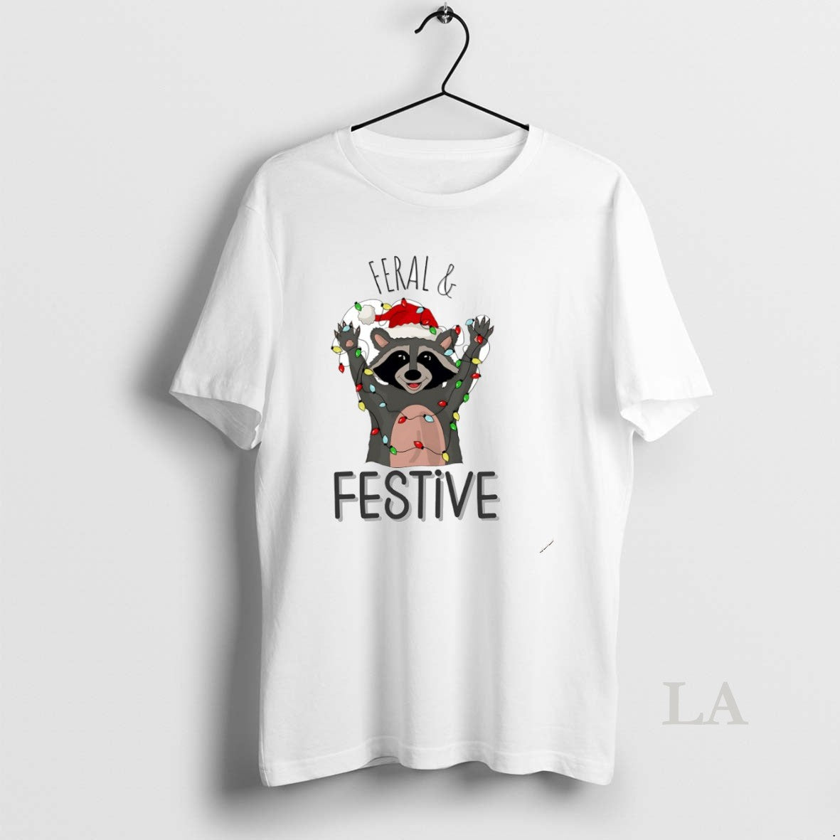 Original Raccoon Feral And Festive Christmas Lights Circle T-Shirts, Hoodie, Sweatshirt | PrintMintTees.com