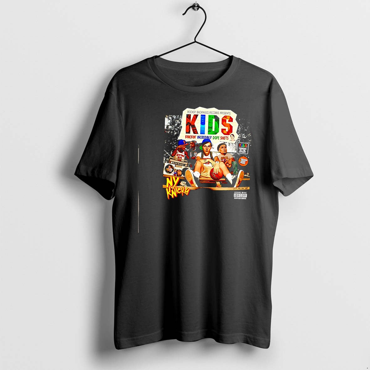 Original Records Presents Kids Knickin Incredibly Dope Shots Ny Knicks Black Tshirts