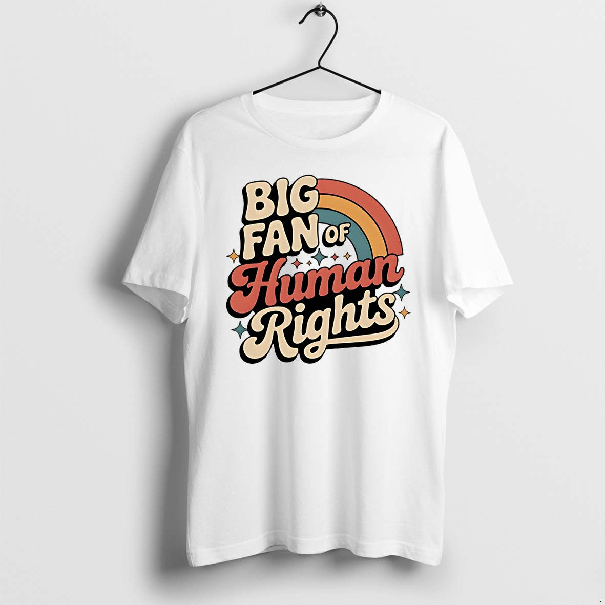 Original Retro Big Fan Of Human Rights Tshirts Jpg